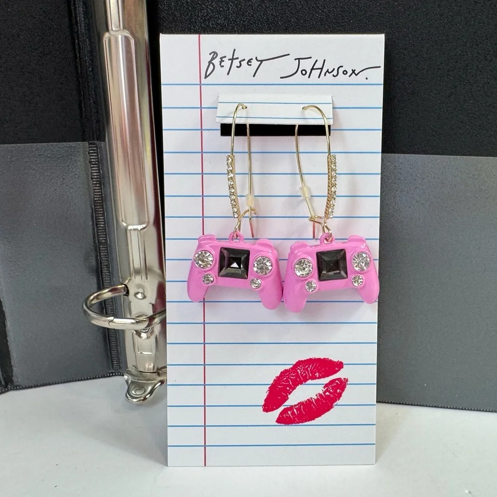 Betsey Johnson Pink Controller Earrings - Picture 1 of 2
